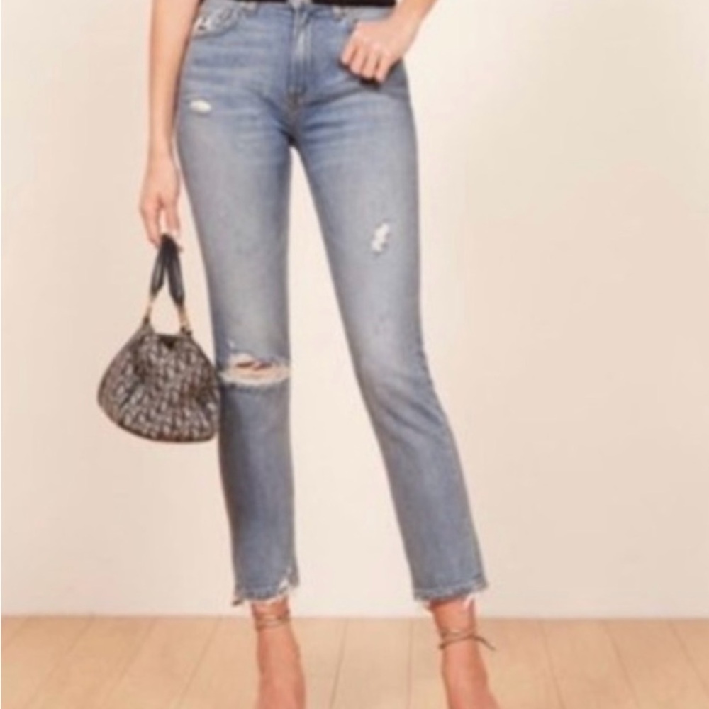 Reformation Julie Cigarette Montego Wash Jeans